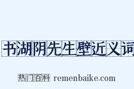 书湖阴先生壁近义词是什么意思的图片